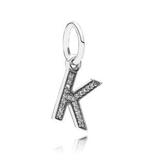 Pandora Sterling Silver Alphabet Letter K Dangle with Clear Zirconia - 791323cz